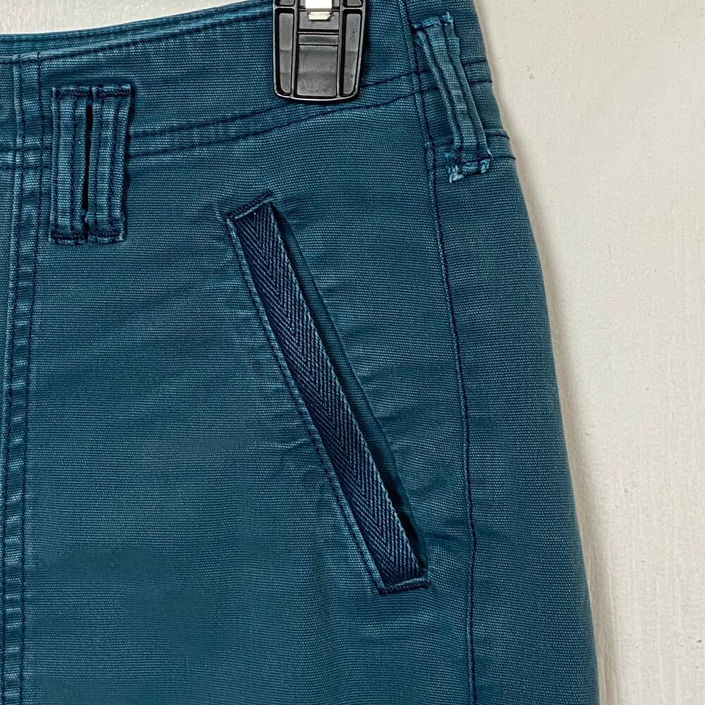Anthropologie Pilcro Women's Teal Raw Hem Button Fly Ankle Utility Jeans Size 27 - Picture 5 of 11